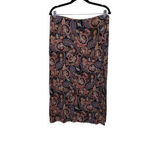 J.Jill Womens Paisley Print Knit Maxi Skirt M Petite Multicolor